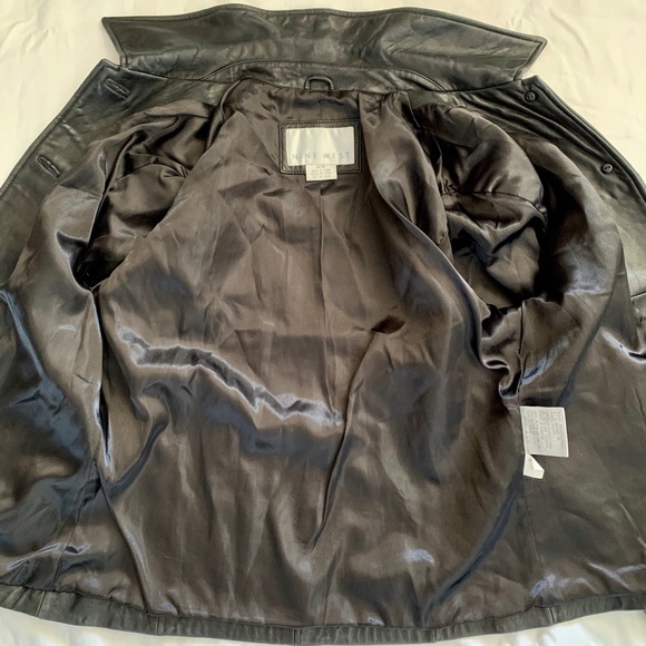 NINE WEST 100% Leather Brown Button Up Jacket - Picture 7 of 7